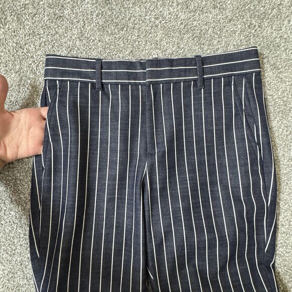 GAP Pants Womens 4 Navy Stripe Signature Skinny Ankle Work Office Stretch - Picture 6 of 13